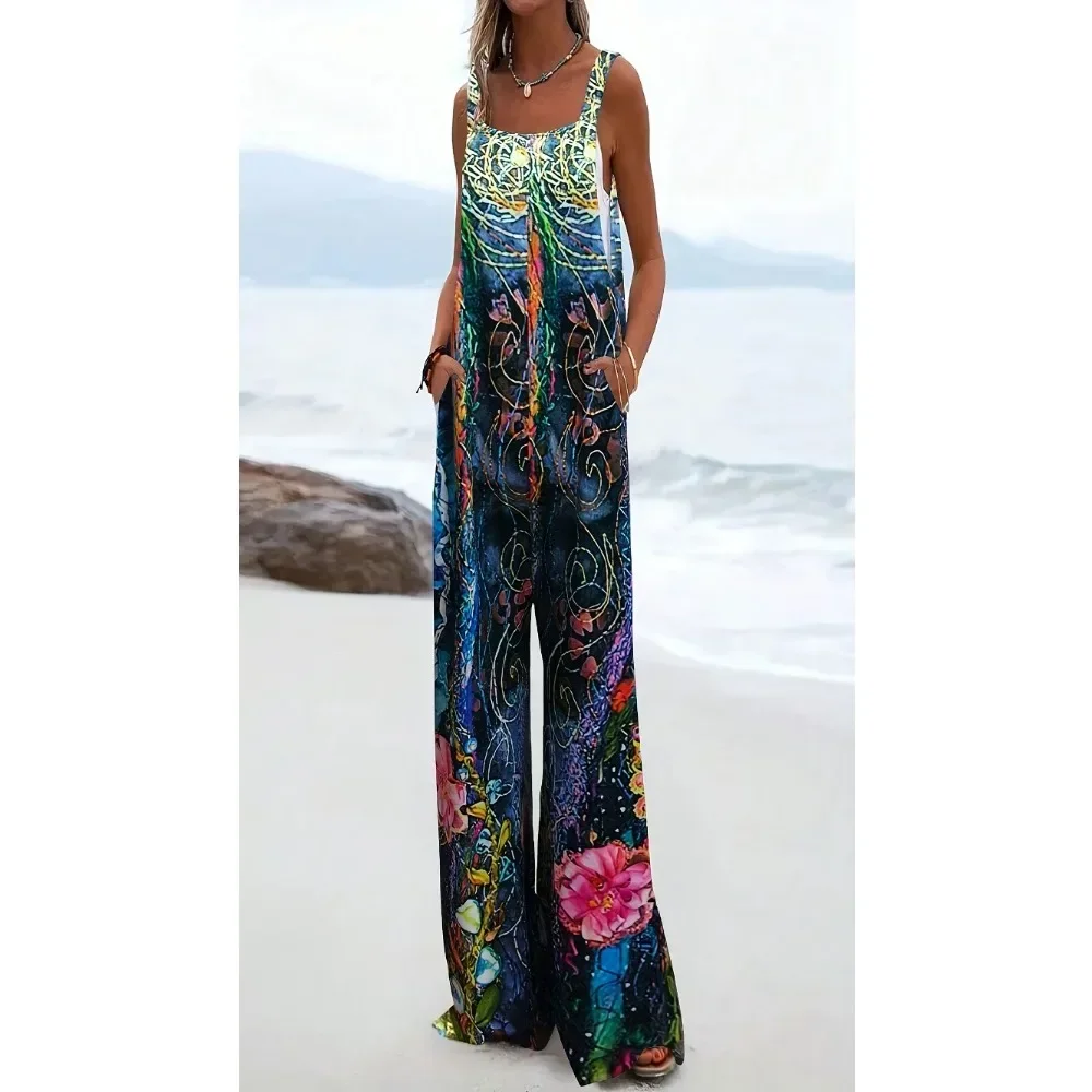 Plus Size New Women's Summer Printed Casual Sleeveless Square Neck Jumpsuit Elegant High Waist Casual Long Jumpsuits
Plus Size New Women's Summer Printed Casual Sleeveless Square Neck Jumpsuit Elegant High Waist Casual Long Jumpsuits