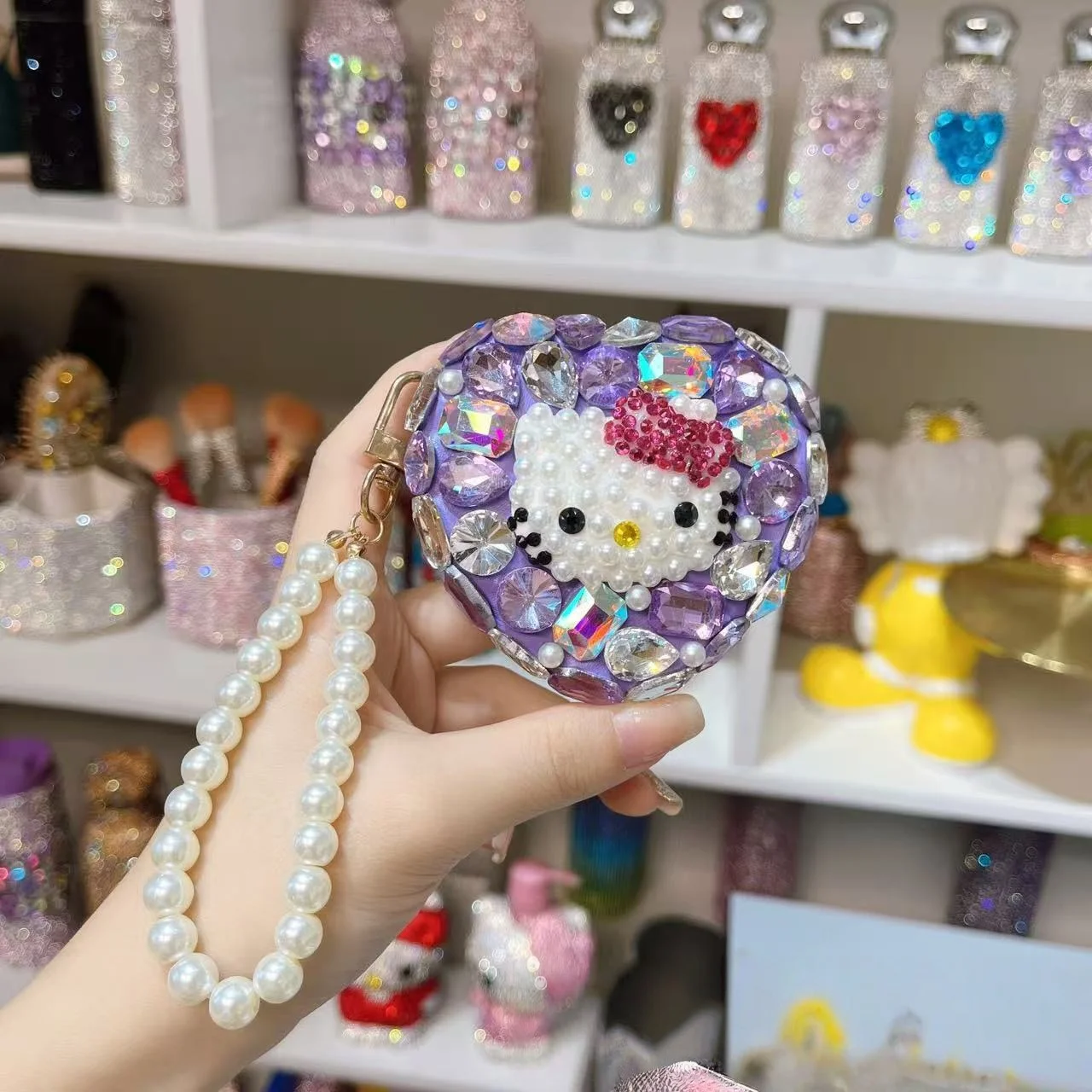 Sanrio HelloKitty Full Crystal Rhinestone Heart Double Sided Compact Makeup Mirror Bling Cosmetic Pocket Mirror Gift Ready Girls
Sanrio HelloKitty Full Crystal Rhinestone Heart Double Sided Compact Makeup Mirror Bling Cosmetic Pocket Mirror Gift Ready Girls