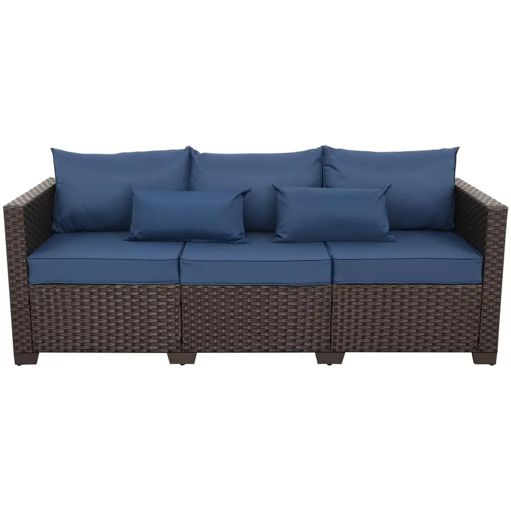 3Seat Patio Wicker Sofa, Outdoor Rattan Couch Furniture Steel Frame with Furniture Cover and Deep Seat High Back, Blue AntiSlip
3Seat Patio Wicker Sofa, Outdoor Rattan Couch Furniture Steel Frame with Furniture Cover and Deep Seat High Back, Blue AntiSlip