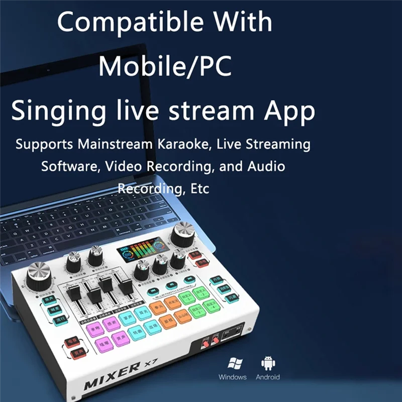 M01K X7 Live Streaming Sound Card Voice Changer DJ Mixer Effects For PC Smartphone Computer Audio Interface Console Card