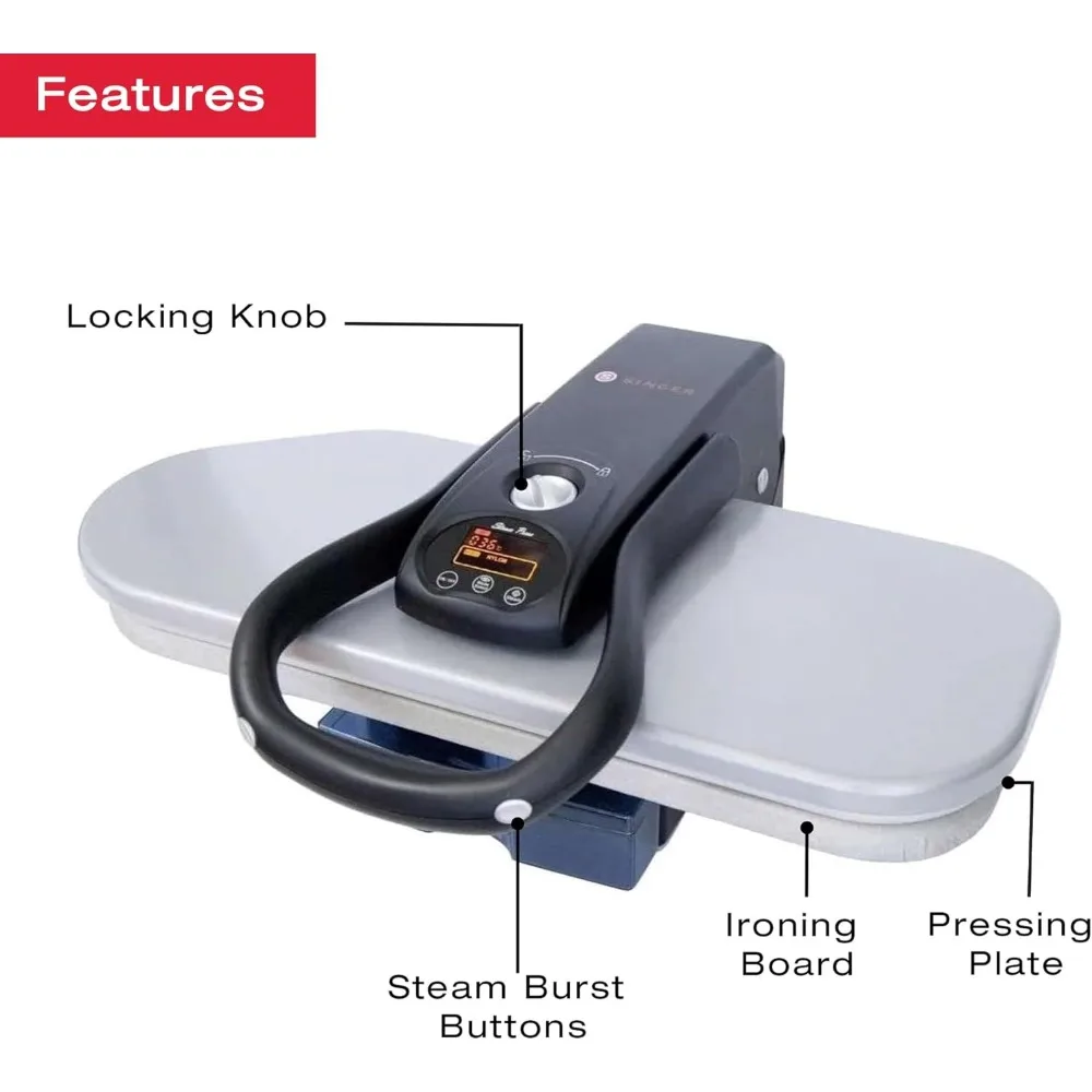 Интеллектуальный паровой пресс (1500 Вт) | Профессиональный отпариватель с 26-дюймовой антипригарной поверхностью для прессования
Интеллектуальный паровой пресс (1500 Вт) | Профессиональный отпариватель с 26-дюймовой антипригарной поверхностью для прессования