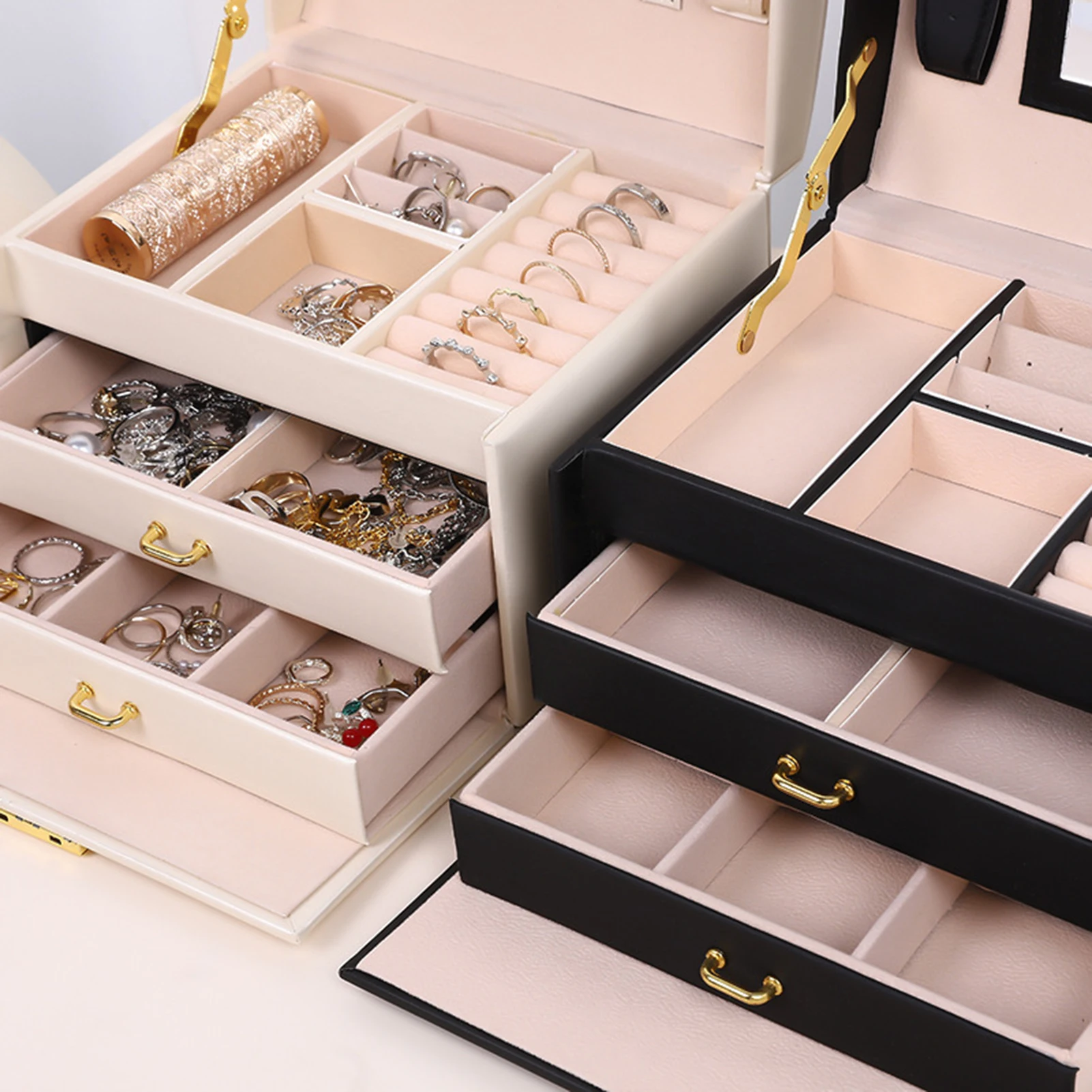 3 Layers Organizer Box Pu Leather Waterproof Storage Drawer For Earring Ring Hairpin Lipstick Nail Polish Girls Makeup Storing
3 Layers Organizer Box Pu Leather Waterproof Storage Drawer For Earring Ring Hairpin Lipstick Nail Polish Girls Makeup Storing