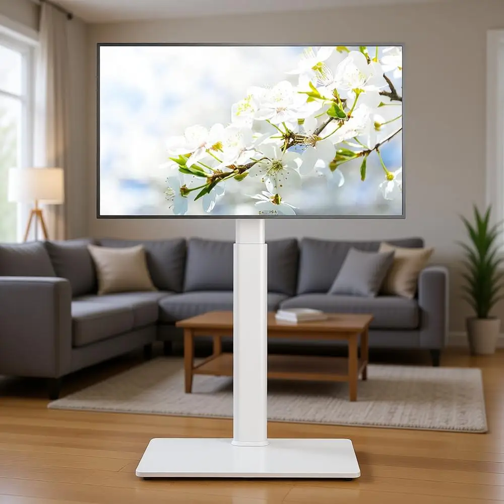 Компактный 70-дюймовый телевизор ° Поворотная подставка для телевизора, регулируемая по высоте, для телевизоров 27-65 дюймов, идеально подходит для спальни или гостиной, белая
Компактный 70-дюймовый телевизор ° Поворотная подставка для телевизора, регулируемая по высоте, для телевизоров 27-65 дюймов, идеально подходит для спальни или гостиной, белая