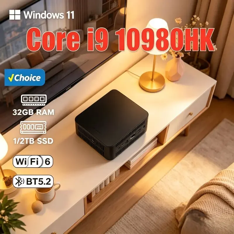 2026 New Compact Mini PC, Powerful Core I9 10980HK, 16GB RAM, Large, WiFi6, BT5.2, 4K Visual, Windows 11 OS
2026 New Compact Mini PC, Powerful Core I9 10980HK, 16GB RAM, Large, WiFi6, BT5.2, 4K Visual, Windows 11 OS