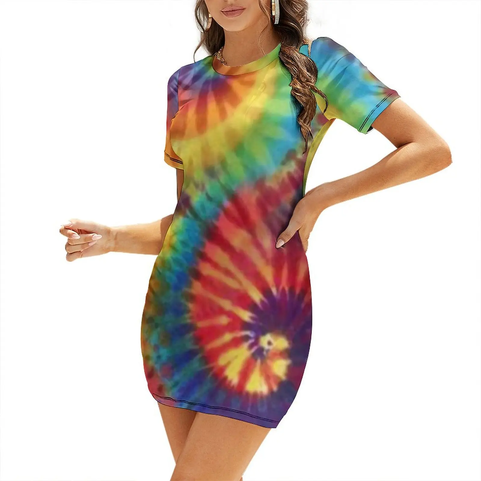 Sisters Tie Dye Short-Sleeved Dress summer clothes Dresses for wedding party womans clothing Dress
Sisters Tie Dye Short-Sleeved Dress summer clothes Dresses for wedding party womans clothing Dress