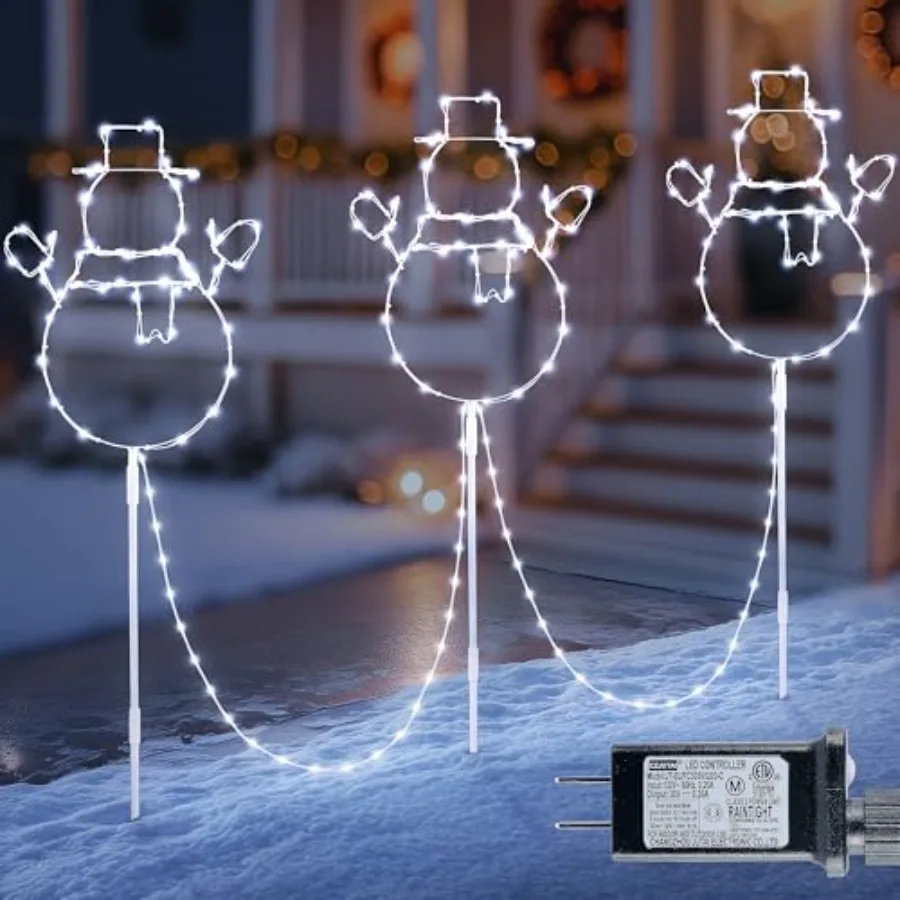 Christmas Walkway Lights, Christmas Decorations Pathway Lights Plug in, Timer 8 Mode Snowman Garden Light with Stake Waterproof
Christmas Walkway Lights, Christmas Decorations Pathway Lights Plug in, Timer 8 Mode Snowman Garden Light with Stake Waterproof