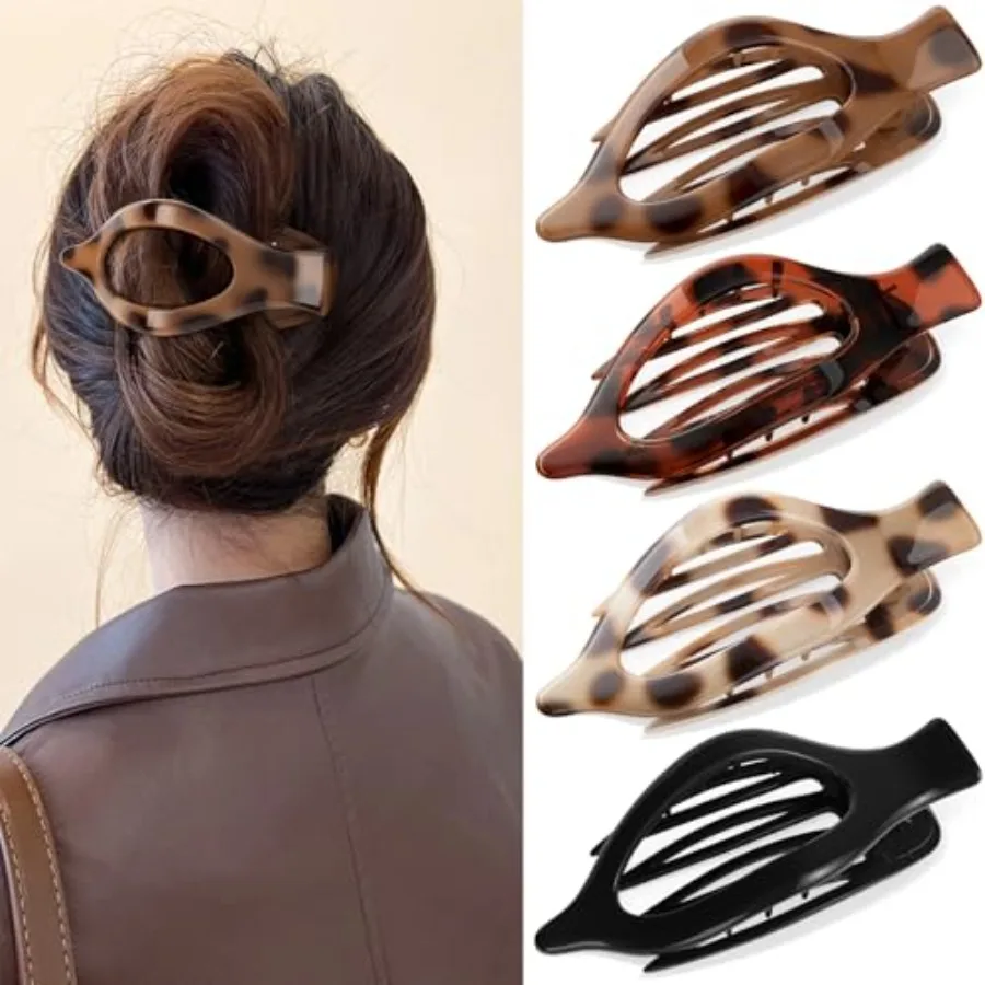 4 PCS Large Flat Hair Clips for Women Girls: French Concord Lay Down Claw Clips for Thick or Thin Hair, Comfortable Curved Flat
4 PCS Large Flat Hair Clips for Women Girls: French Concord Lay Down Claw Clips for Thick or Thin Hair, Comfortable Curved Flat