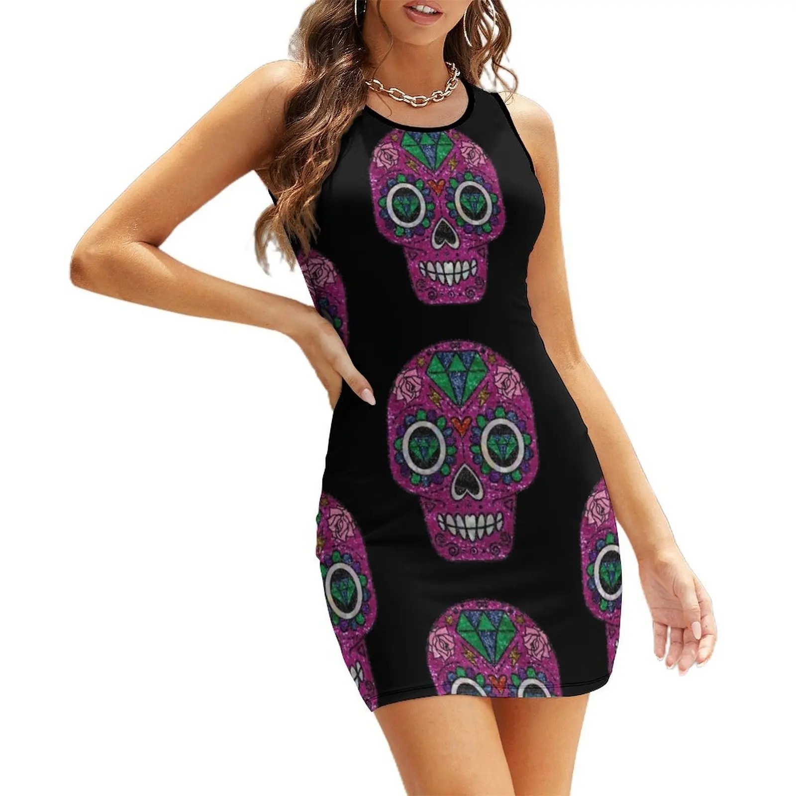 pink glitter sugar skull Sleeveless Sundress sexy short dresses daring Bridesmaid dress woman evening dress woman
pink glitter sugar skull Sleeveless Sundress sexy short dresses daring Bridesmaid dress woman evening dress woman