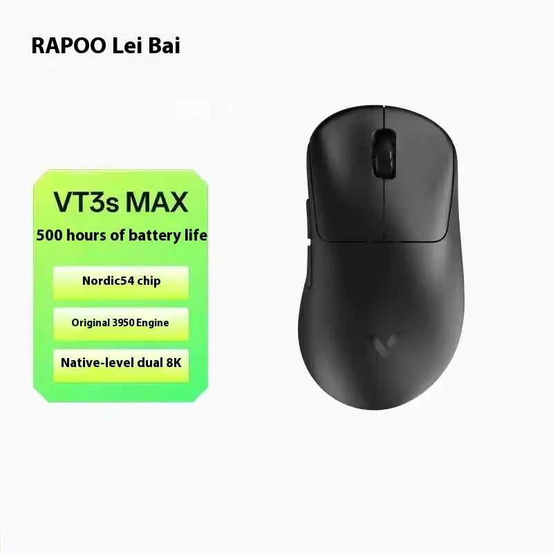 Беспроводная эргономичная игровая мышь Rapoo VT3s MAX, легкая двухрежимная PAW3950, разрешение 8K для киберспорта, компьютерный аксессуар
Беспроводная эргономичная игровая мышь Rapoo VT3s MAX, легкая двухрежимная PAW3950, разрешение 8K для киберспорта, компьютерный аксессуар