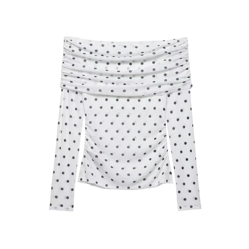 Withered 2026 New European And American Style Minimalist Polka Dot One Neck Long Sleeved T-shirt Woman Clothes Female Clothing
Withered 2026 New European And American Style Minimalist Polka Dot One Neck Long Sleeved T-shirt Woman Clothes Female Clothing