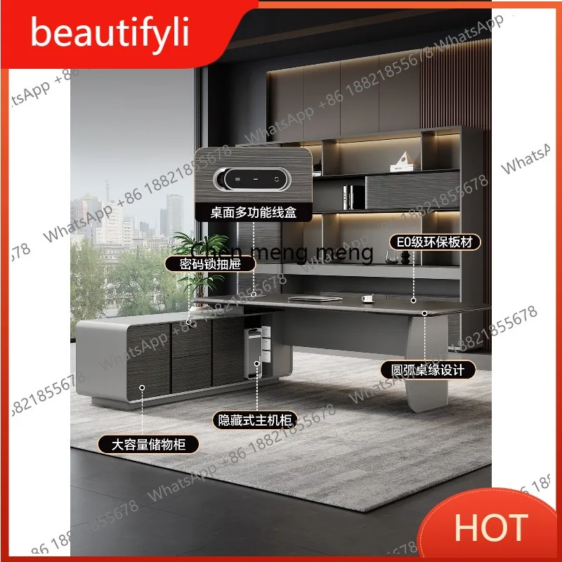 A139 Boss Desk Office Manager Office Desk and Chair Combination High-end Light Luxury Boss President Desk
A139 Boss Desk Office Manager Office Desk and Chair Combination High-end Light Luxury Boss President Desk