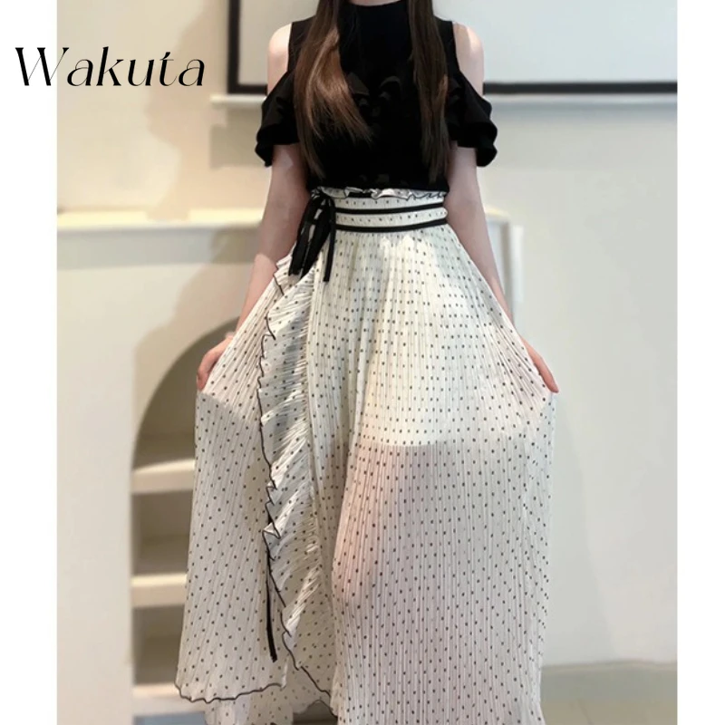 WAKUTA Fairy Sweet Literary Шифоновая юбка средней длины Цельный тип в горошек Винтажная пердежная занавеска Falda Юбки на шнуровке с оборками
WAKUTA Fairy Sweet Literary Шифоновая юбка средней длины Цельный тип в горошек Винтажная пердежная занавеска Falda Юбки на шнуровке с оборками