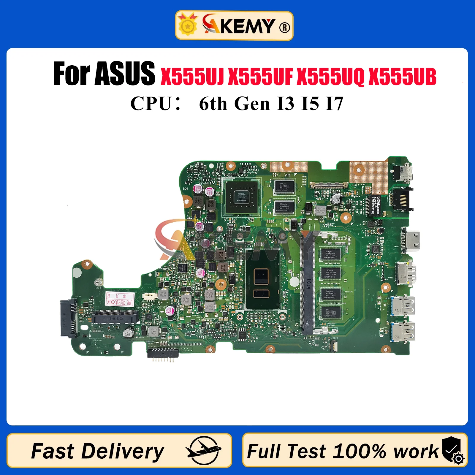 X555UJ Laptop Motherboard For ASUS VivoBook X555U FL5800U A555U F555U K555U X555UJ X555UF X555UQ X555UB Mainboard I3 I5 I7 CPU
X555UJ Laptop Motherboard For ASUS VivoBook X555U FL5800U A555U F555U K555U X555UJ X555UF X555UQ X555UB Mainboard I3 I5 I7 CPU