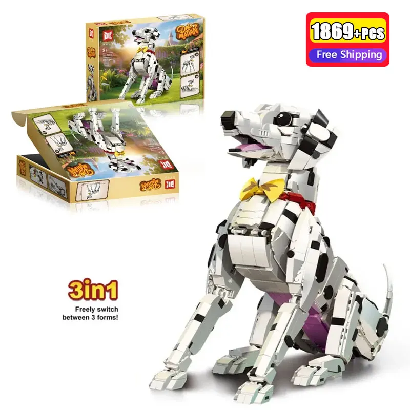 DK7075 1869 Pcs Dalmatian 3-in-1 Building Blocks Cute Dog Animal Model Bricks Creative DIY Educational Toys for Kids Gift
DK7075 1869 Pcs Dalmatian 3-in-1 Building Blocks Cute Dog Animal Model Bricks Creative DIY Educational Toys for Kids Gift