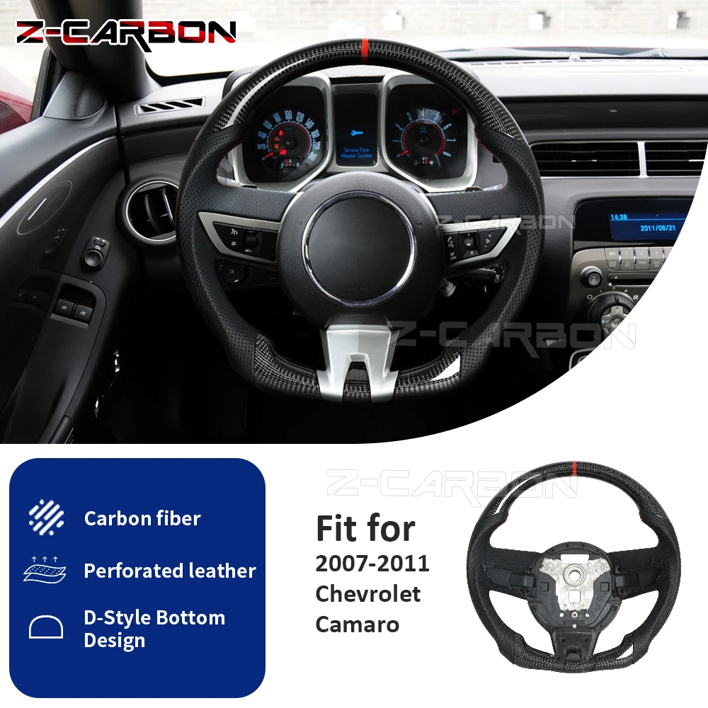 For Chevrolet Camaro SS 2010-2011 Real Carbon Fiber Steering Wheel Perforated Leather Sport Steering Wheel D-Shape Flat Bottom
For Chevrolet Camaro SS 2010-2011 Real Carbon Fiber Steering Wheel Perforated Leather Sport Steering Wheel D-Shape Flat Bottom