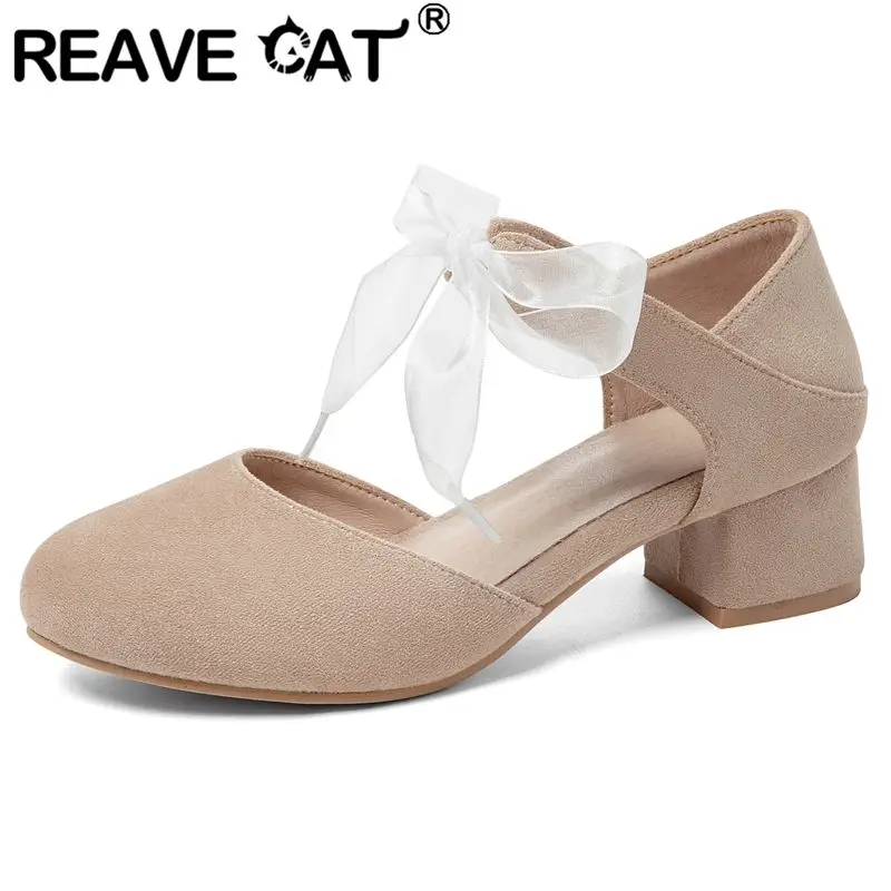 REAVE CAT 2025 Сладкие женские сандалии с круглым носком из флока, замшевые туфли-лодочки на блочном каблуке 4 см, большие размеры 46 47 48 Туфли для свиданий с бантом
REAVE CAT 2025 Сладкие женские сандалии с круглым носком из флока, замшевые туфли-лодочки на блочном каблуке 4 см, большие размеры 46 47 48 Туфли для свиданий с бантом