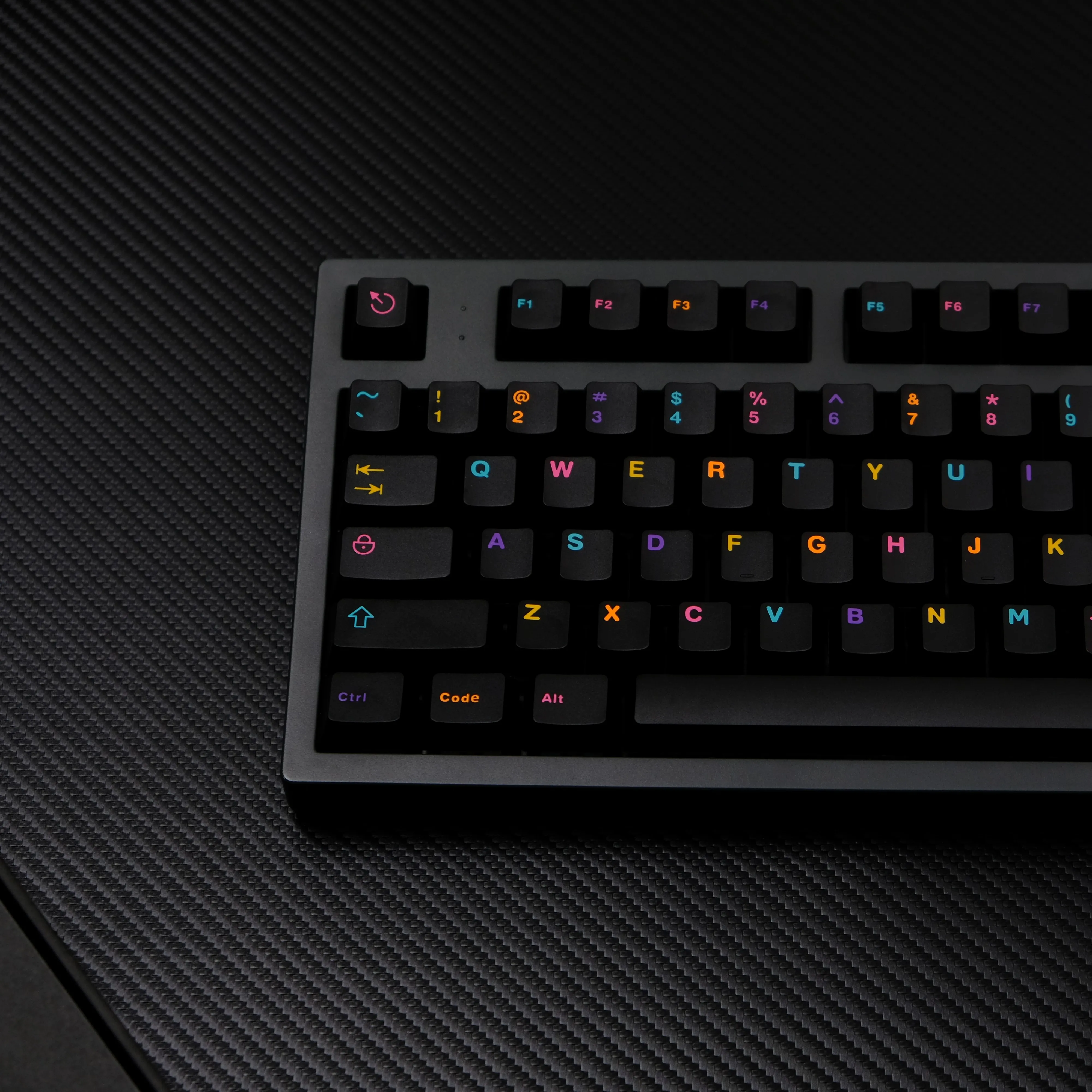 Original height 121 keys ABS two-color underground world black multicolored series 5 keycaps
Original height 121 keys ABS two-color underground world black multicolored series 5 keycaps