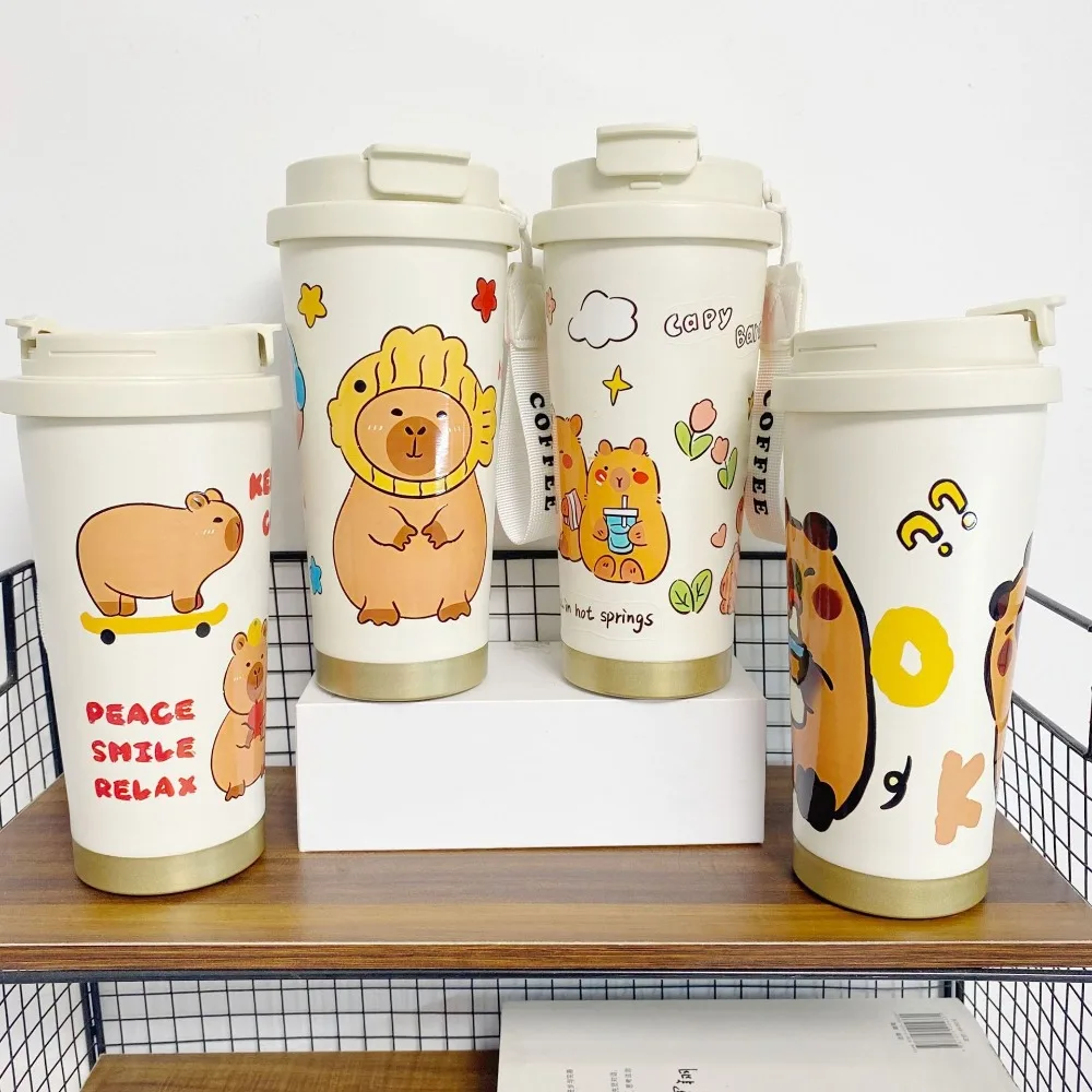 Leakproof Capybara Insulated Water Bottle Large Capacity 316 Stainless Steel Cartoon Thermal Cup with Lid Straw
Leakproof Capybara Insulated Water Bottle Large Capacity 316 Stainless Steel Cartoon Thermal Cup with Lid Straw