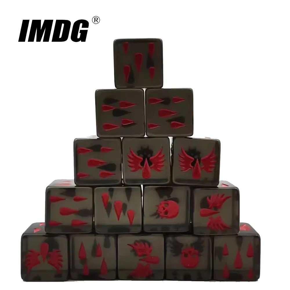 10pcs/Pack 16mm Resin Dice Blood Angel Board Game Cube Dark Angel Transparent Black
10pcs/Pack 16mm Resin Dice Blood Angel Board Game Cube Dark Angel Transparent Black