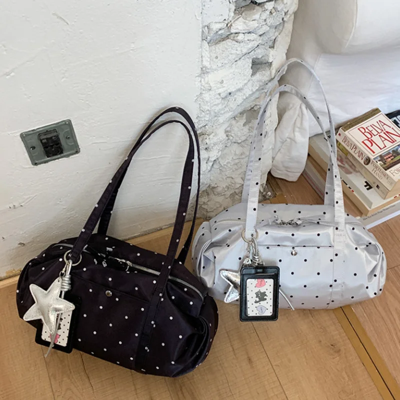 Polka Dot Satin Nylon Tote Bag Korean Fashion Large Capacity Lightweight Shoulder Bag Foldable Storage Bag Casual Commut Handbag
Polka Dot Satin Nylon Tote Bag Korean Fashion Large Capacity Lightweight Shoulder Bag Foldable Storage Bag Casual Commut Handbag