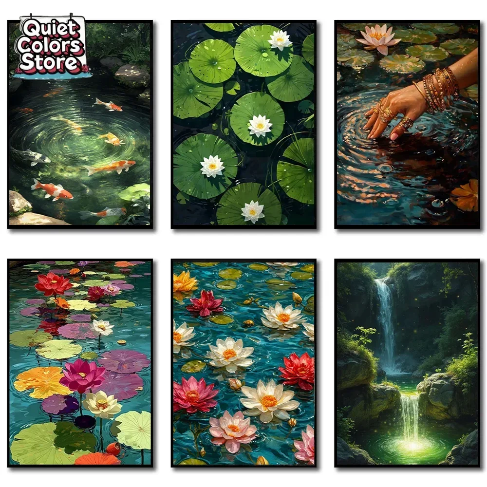 Ставок лотоса, кои, красивый пейзаж, сделай сам, цифровая картина маслом, украшение для дома, стены, простой подарок ручной работы
Ставок лотоса, кои, красивый пейзаж, сделай сам, цифровая картина маслом, украшение для дома, стены, простой подарок ручной работы