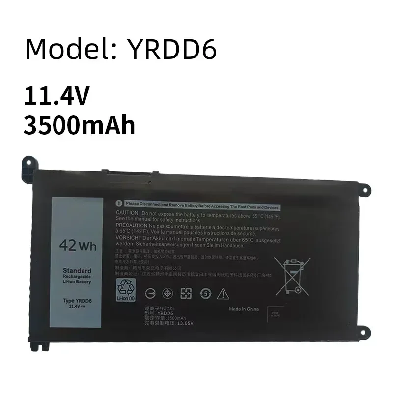 YRDD6 laptop battery 11.4V 3500mAh suitable for Dell series models 5498 3400 5493 5590 5593 5584 P90F
YRDD6 laptop battery 11.4V 3500mAh suitable for Dell series models 5498 3400 5493 5590 5593 5584 P90F