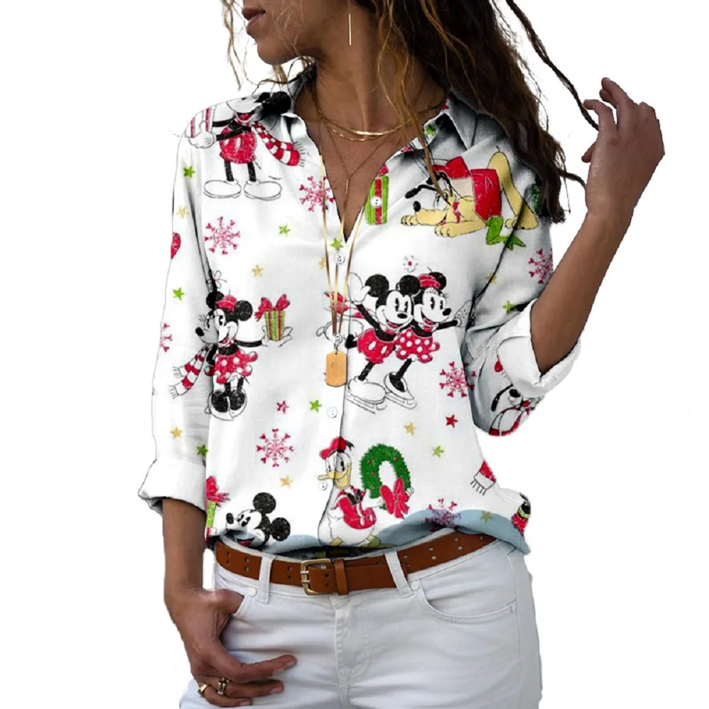 Disney Autumn Shirt New Casual Slim 3D Printing Women's Button Long Sleeve Lapel Mickey Minnie Casual Cute Shirt Y2k 2025
Disney Autumn Shirt New Casual Slim 3D Printing Women's Button Long Sleeve Lapel Mickey Minnie Casual Cute Shirt Y2k 2025