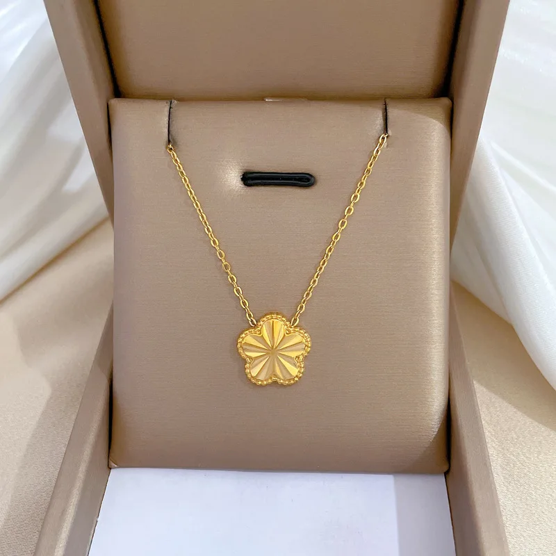 Fashion Flower Pendant Necklaces for Women Simple Classic Stainless Steel Clavicle Chain Necklace Party Wedding Trendy Jewelry
Fashion Flower Pendant Necklaces for Women Simple Classic Stainless Steel Clavicle Chain Necklace Party Wedding Trendy Jewelry