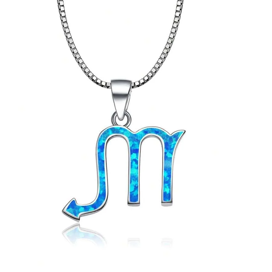 Opal Blue Zodiac Necklace Jewelry With Opal Inlay
Opal Blue Zodiac Necklace Jewelry With Opal Inlay