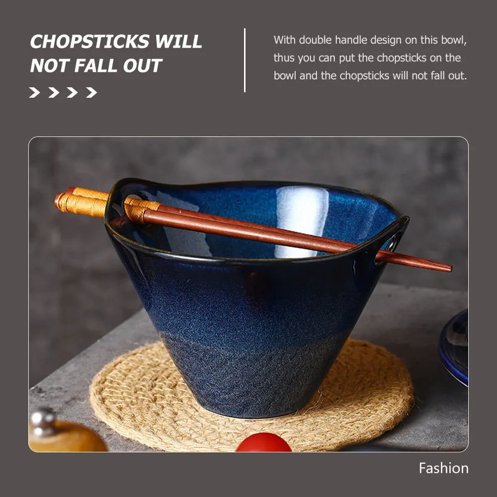 Double Handle Ceramic Soup Bowl Ideal for Ramen Noodles Rice and Salad Easy Clean Multi-Use Decorative Ceramic Noodle 
Double Handle Ceramic Soup Bowl Ideal for Ramen Noodles Rice and Salad Easy Clean Multi-Use Decorative Ceramic Noodle
