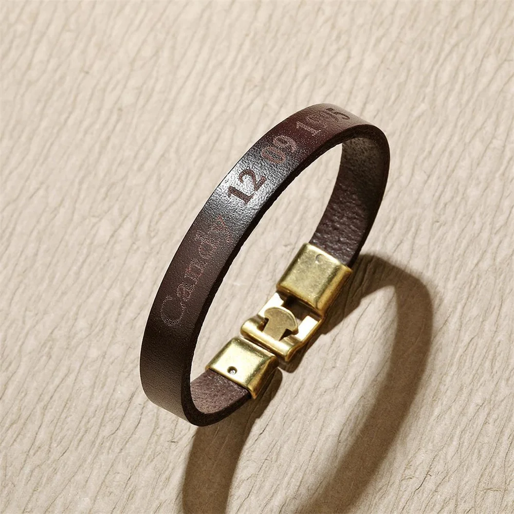 Custom Name Leather Bracelet for Men Personalized Stainless Steel Adjustable Couple Bracelet Bangle Gift Men's Family Bracelet
Custom Name Leather Bracelet for Men Personalized Stainless Steel Adjustable Couple Bracelet Bangle Gift Men's Family Bracelet