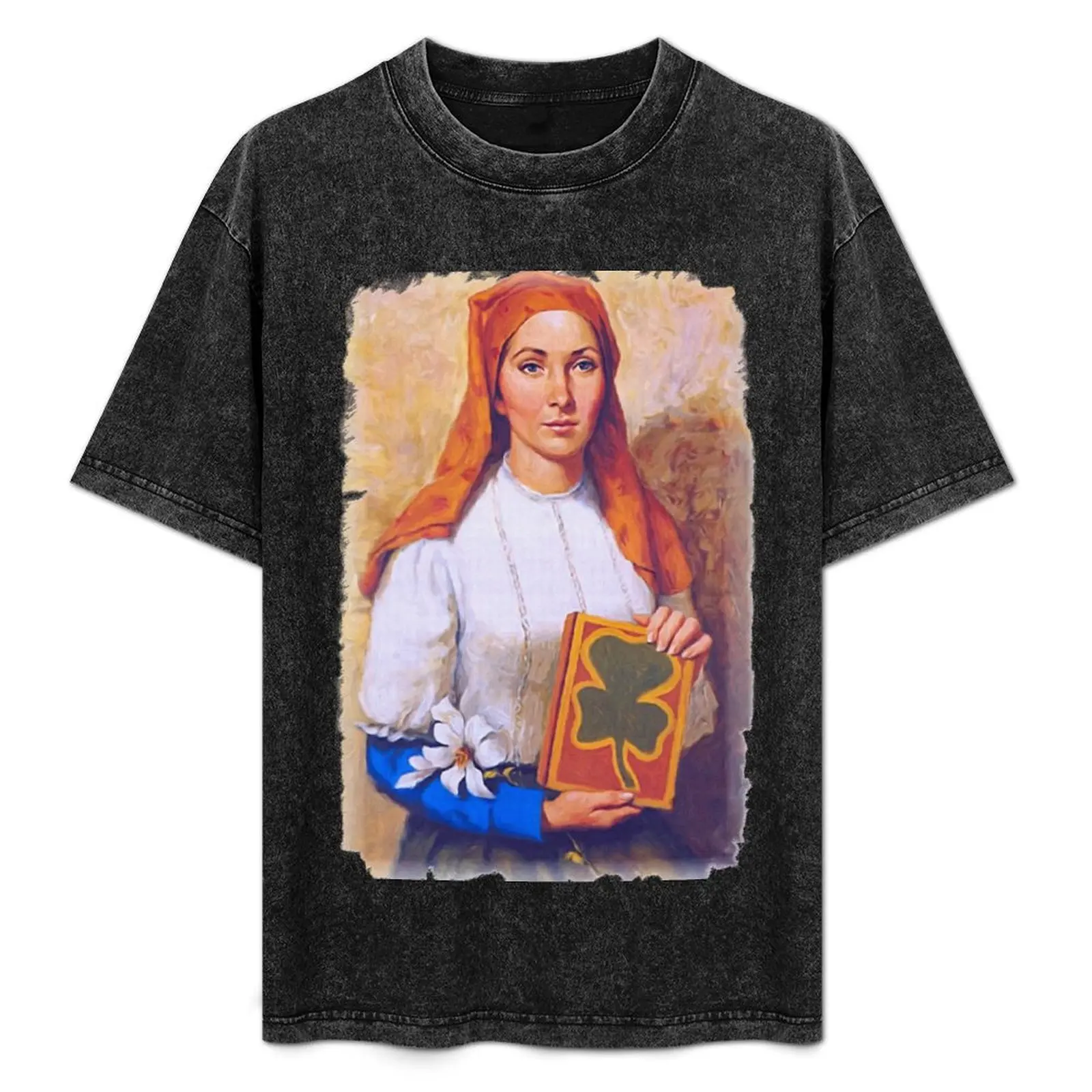 Saint Dymphna Painting T-Shirt Utility Casual Work T-Shirt
Saint Dymphna Painting T-Shirt Utility Casual Work T-Shirt