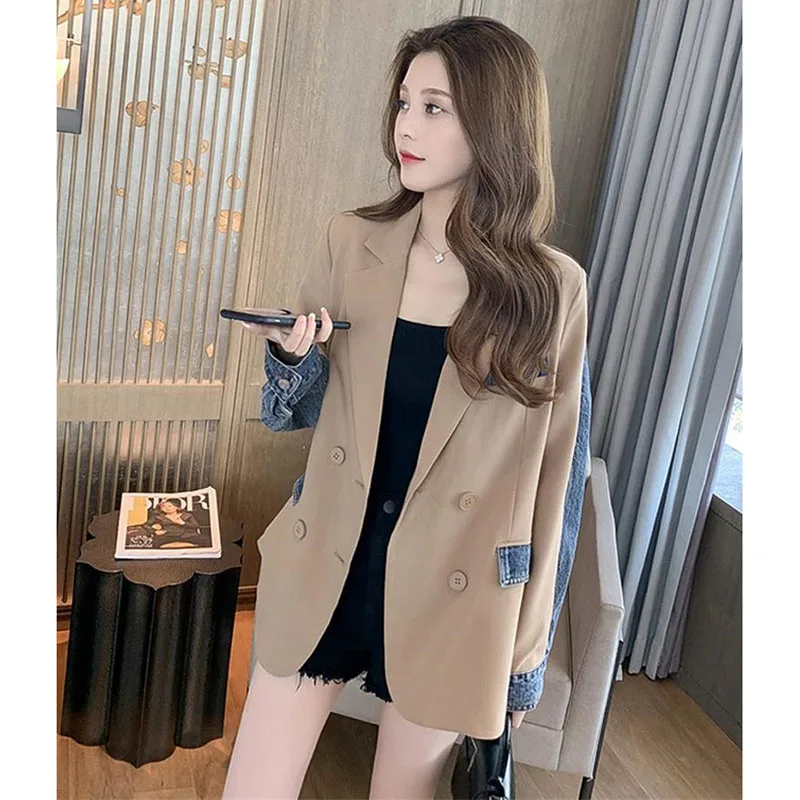 Unique Design Splicing Jacket For Women 2026 New Spring Autumn Winter Casual Dersonalized denim Suit Jacket Female Outerwear
Unique Design Splicing Jacket For Women 2026 New Spring Autumn Winter Casual Dersonalized denim Suit Jacket Female Outerwear