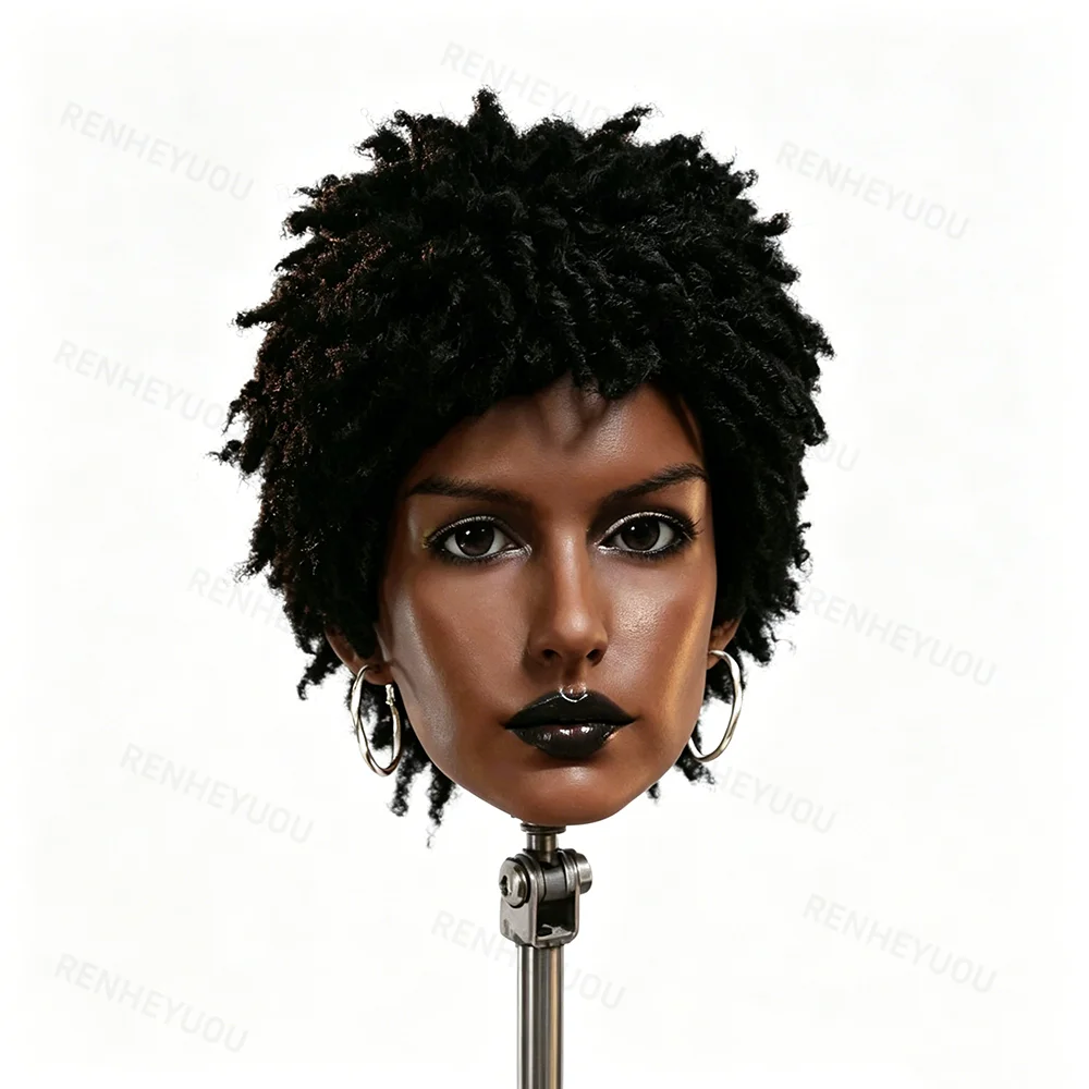 Black silicone realistic human head model, suitable for wig and jewelry display, fake head mold display props, and female doll h
Black silicone realistic human head model, suitable for wig and jewelry display, fake head mold display props, and female doll h