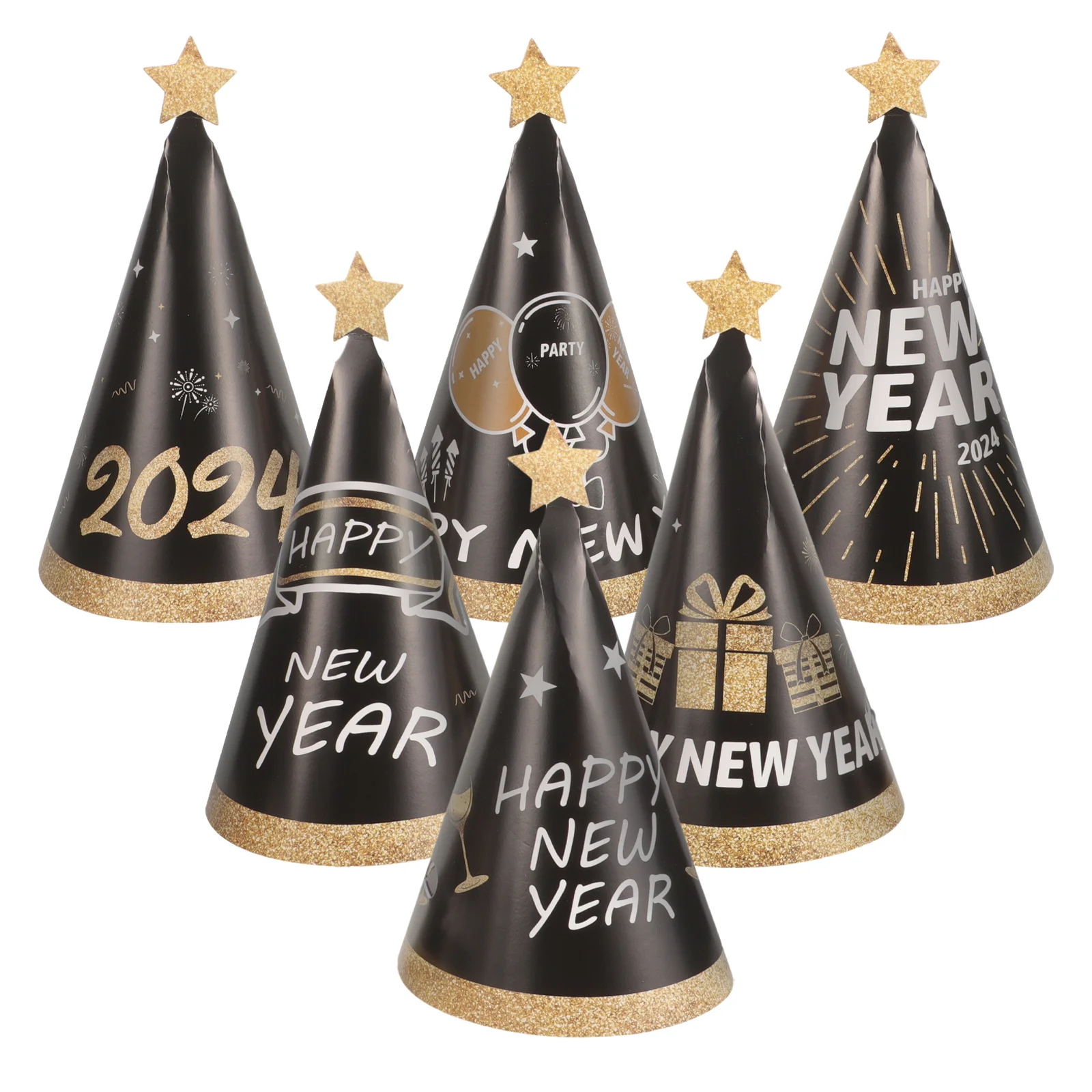 6 Pcs Birthday Party Hats 2024 Happy New Year Themed Paper Decorations End of Supply
6 Pcs Birthday Party Hats 2024 Happy New Year Themed Paper Decorations End of Supply