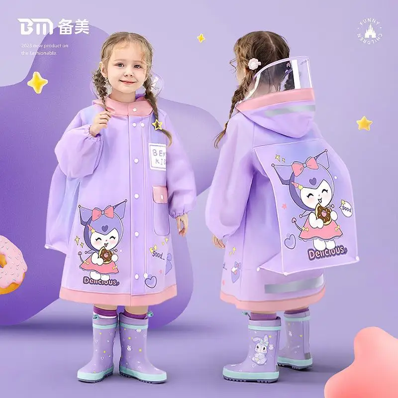 Kuromi Sanrio Children Cartoon Raincoat Rain Gear Student Withwith Schoolbag Position water proof Anime Kawaii Raincoat
Kuromi Sanrio Children Cartoon Raincoat Rain Gear Student Withwith Schoolbag Position water proof Anime Kawaii Raincoat