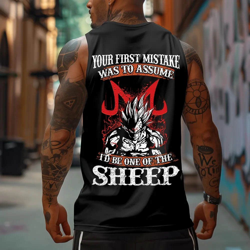 Mens Black Sleeveless Tank Top 2025 Summer Cotton Muscle Fit Streetwear with Anime Style Graphic and Bold Text Quote Design
Mens Black Sleeveless Tank Top 2025 Summer Cotton Muscle Fit Streetwear with Anime Style Graphic and Bold Text Quote Design