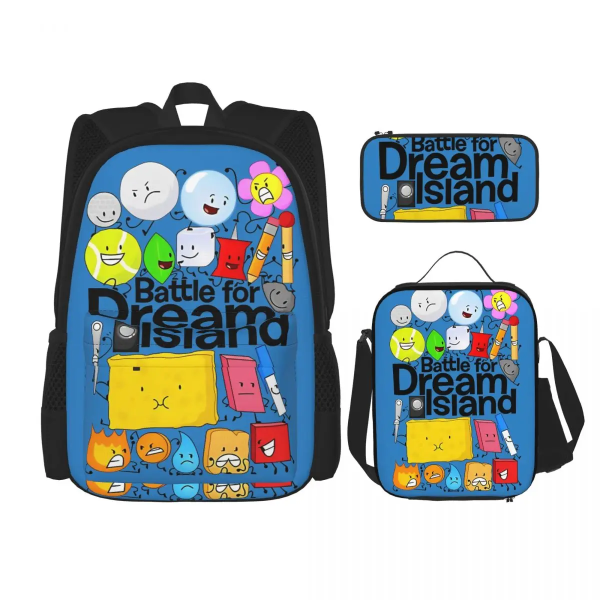 BFDI Inanimate Insanity мультфильм 3pecs/set рюкзак Battle for Dream Island ноутбук рюкзак сумка для обеда пенал
BFDI Inanimate Insanity мультфильм 3pecs/set рюкзак Battle for Dream Island ноутбук рюкзак сумка для обеда пенал