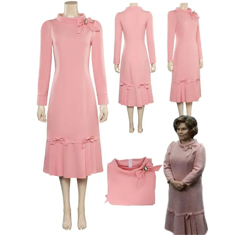 Dolores Umbridge Cosplay Pink Dress for Adult Women Fantasia Costume Role Play Disguise Outfit Female Halloween Costumes 2023
Dolores Umbridge Cosplay Pink Dress for Adult Women Fantasia Costume Role Play Disguise Outfit Female Halloween Costumes 2023
