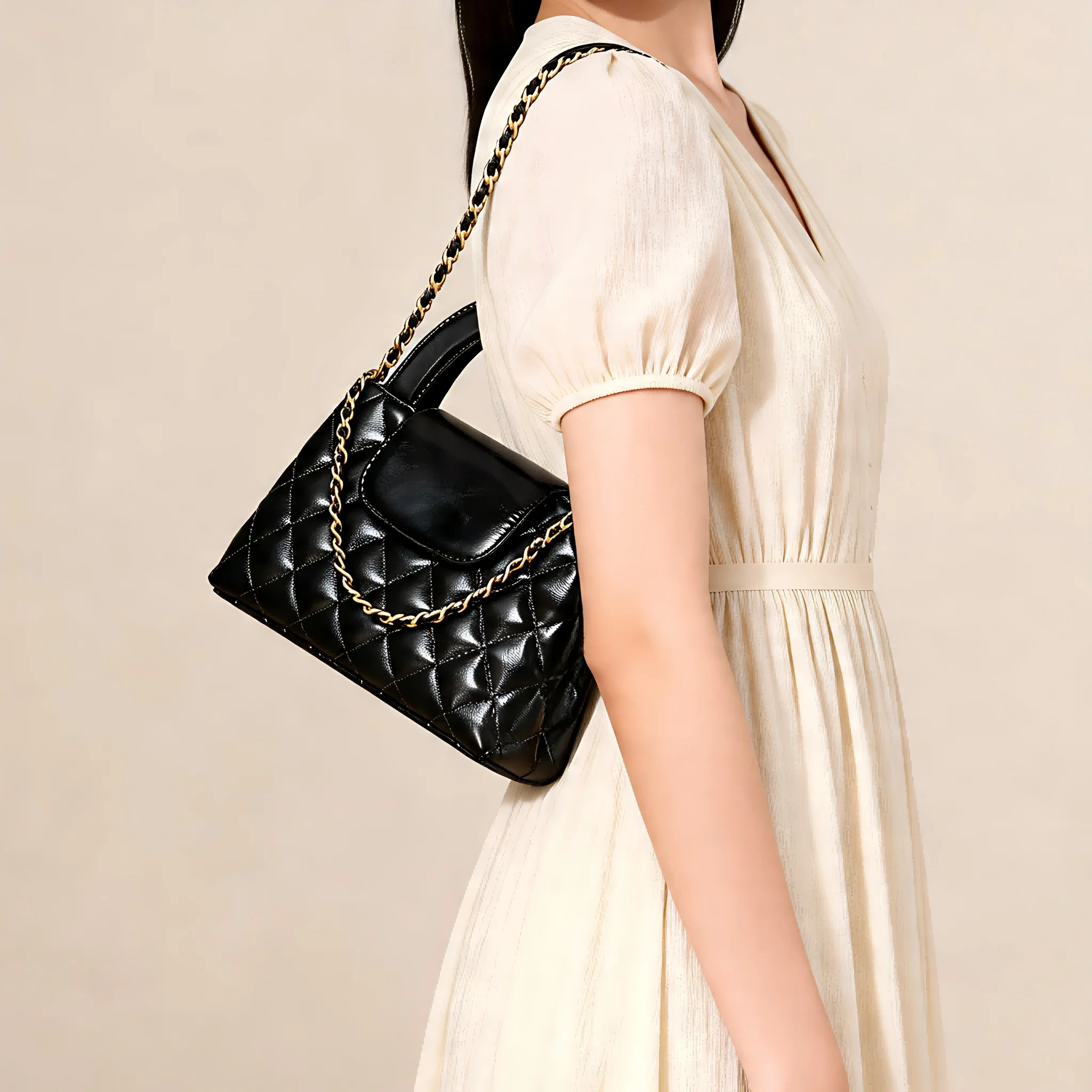 Ladies Designer Genuine Leather Handbag Diamond Grid Chain Strap Elegant Casual Crossbody Purse
Ladies Designer Genuine Leather Handbag Diamond Grid Chain Strap Elegant Casual Crossbody Purse