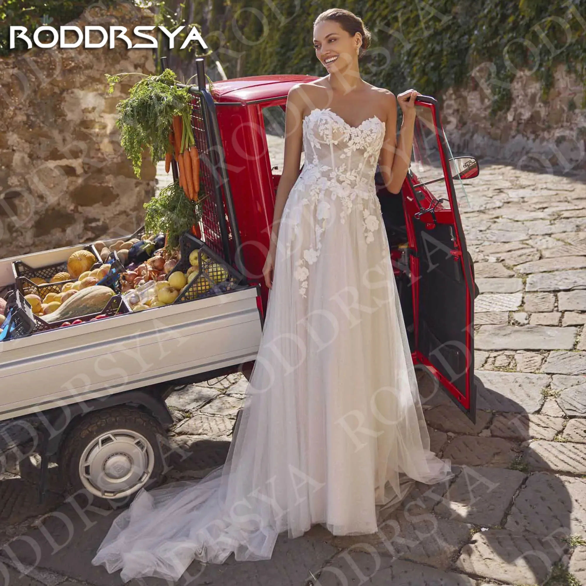 RODDRSYA Charming Sweetheart Wedding Dress for Brides Applique Strapless A Line Tulle Bridal Gown Customized robes de soirée 
RODDRSYA Charming Sweetheart Wedding Dress for Brides Applique Strapless A Line Tulle Bridal Gown Customized robes de soirée