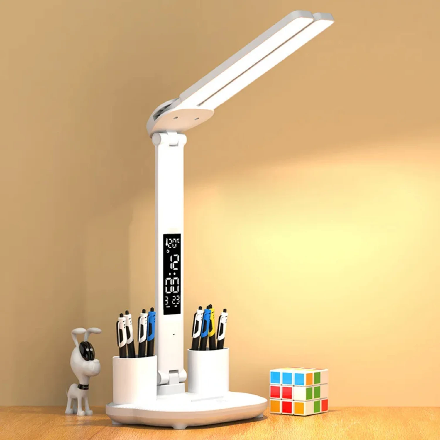 Table Lamp LED Double-headed Multifunction Foldable With Calendar Clock USB Desk Lamp Bedroom Bedside Reading Light
Table Lamp LED Double-headed Multifunction Foldable With Calendar Clock USB Desk Lamp Bedroom Bedside Reading Light