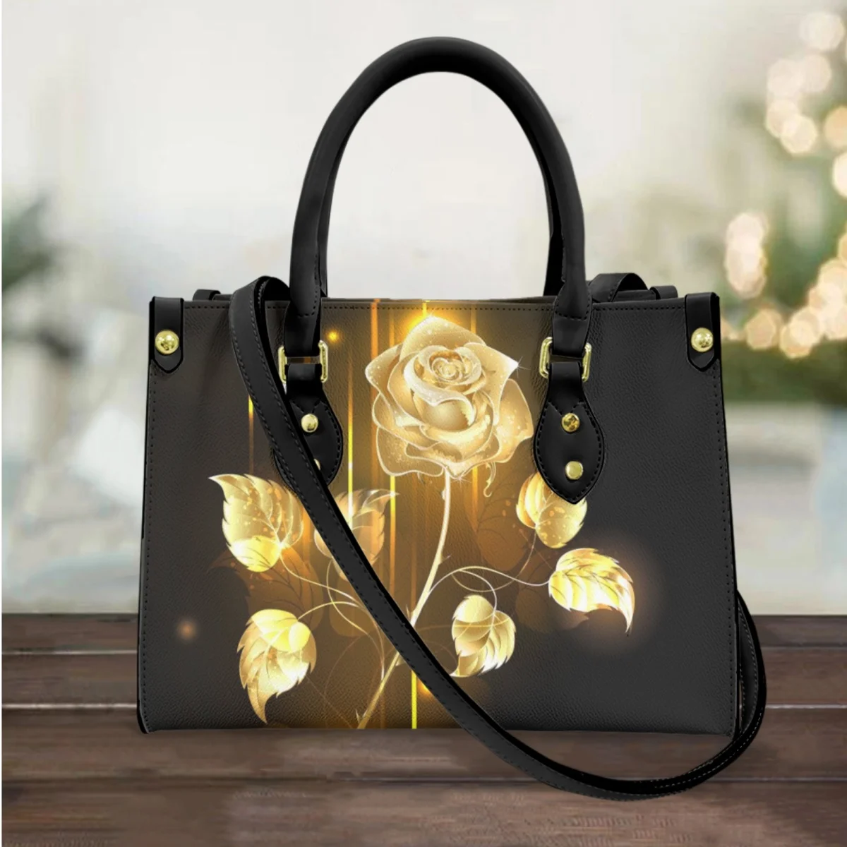 FORUDESIGNS Gold Rose Design Shopping Bags Leather Zipper Handbags Ladies Handbags Utility Shopping Bags For Female Commuting
FORUDESIGNS Gold Rose Design Shopping Bags Leather Zipper Handbags Ladies Handbags Utility Shopping Bags For Female Commuting