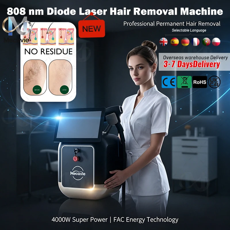 Mecavie 808nm Diode Laser Hair Removal 5000W Tech No Residue Permanent CE RoHS 3-7 Days Overseas Delivery Salon Beauty Device
Mecavie 808nm Diode Laser Hair Removal 5000W Tech No Residue Permanent CE RoHS 3-7 Days Overseas Delivery Salon Beauty Device