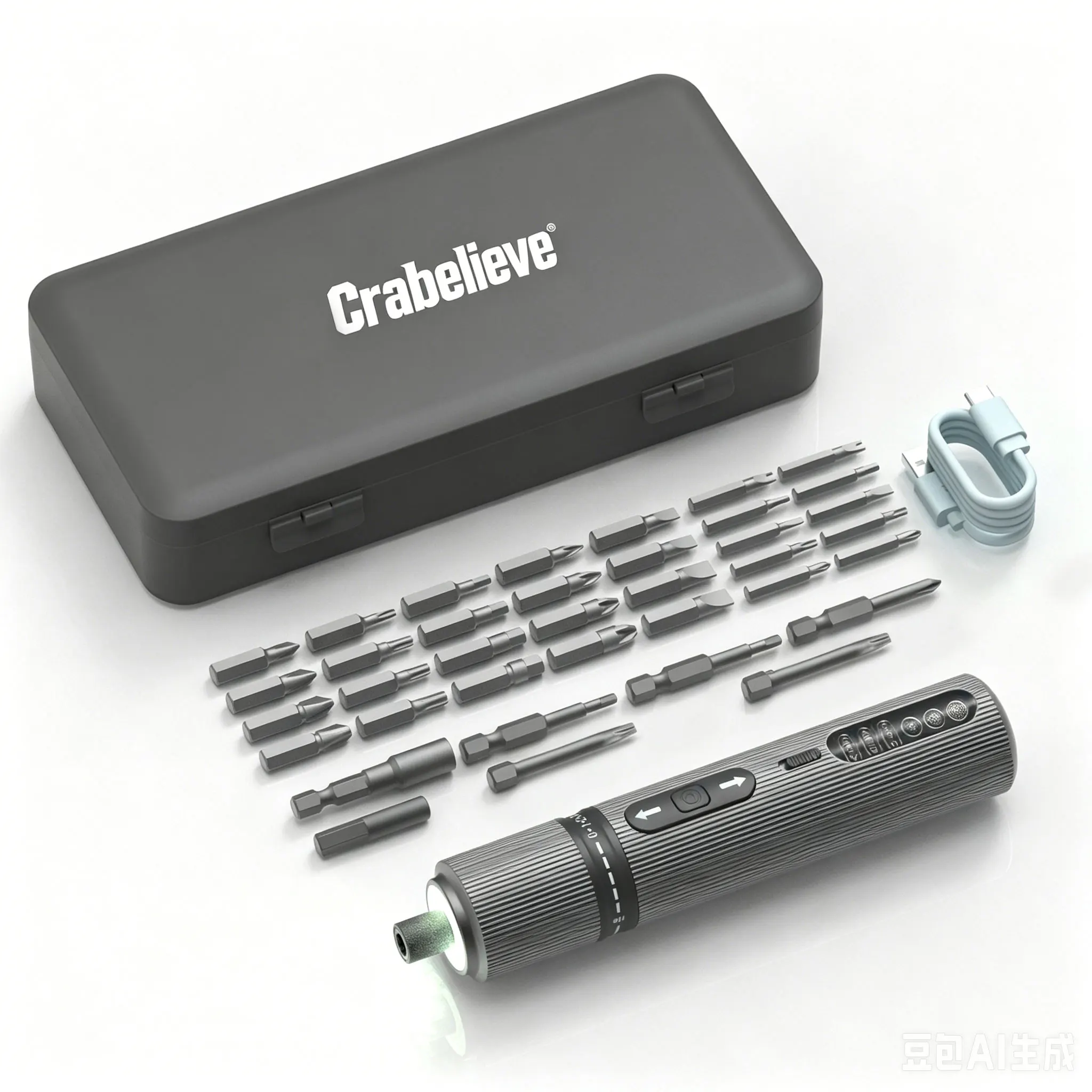 CRABELIEVE 3.7V Cordless Electric Screwdriver 5N.m Electric 10N.m Manual Torque 17 Gears 8 LED Light Chargeable Repair Tool Set
CRABELIEVE 3.7V Cordless Electric Screwdriver 5N.m Electric 10N.m Manual Torque 17 Gears 8 LED Light Chargeable Repair Tool Set