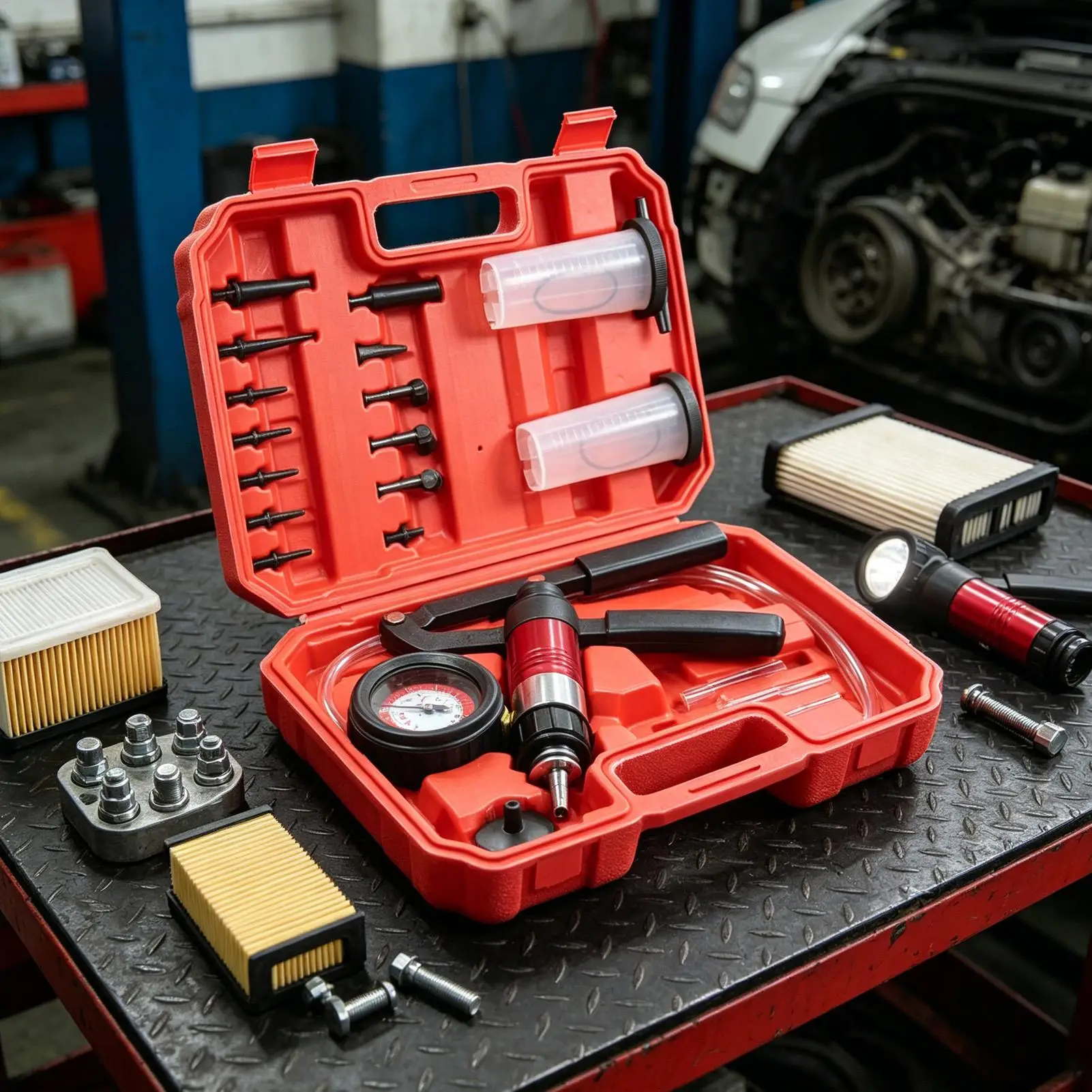 Brake Bleeder Vacuum Pump Kit Universal Portable Car Brake Bleeder Tool Vacuum Tester For Car Motorcycle Truck Fluid Extraction
Brake Bleeder Vacuum Pump Kit Universal Portable Car Brake Bleeder Tool Vacuum Tester For Car Motorcycle Truck Fluid Extraction