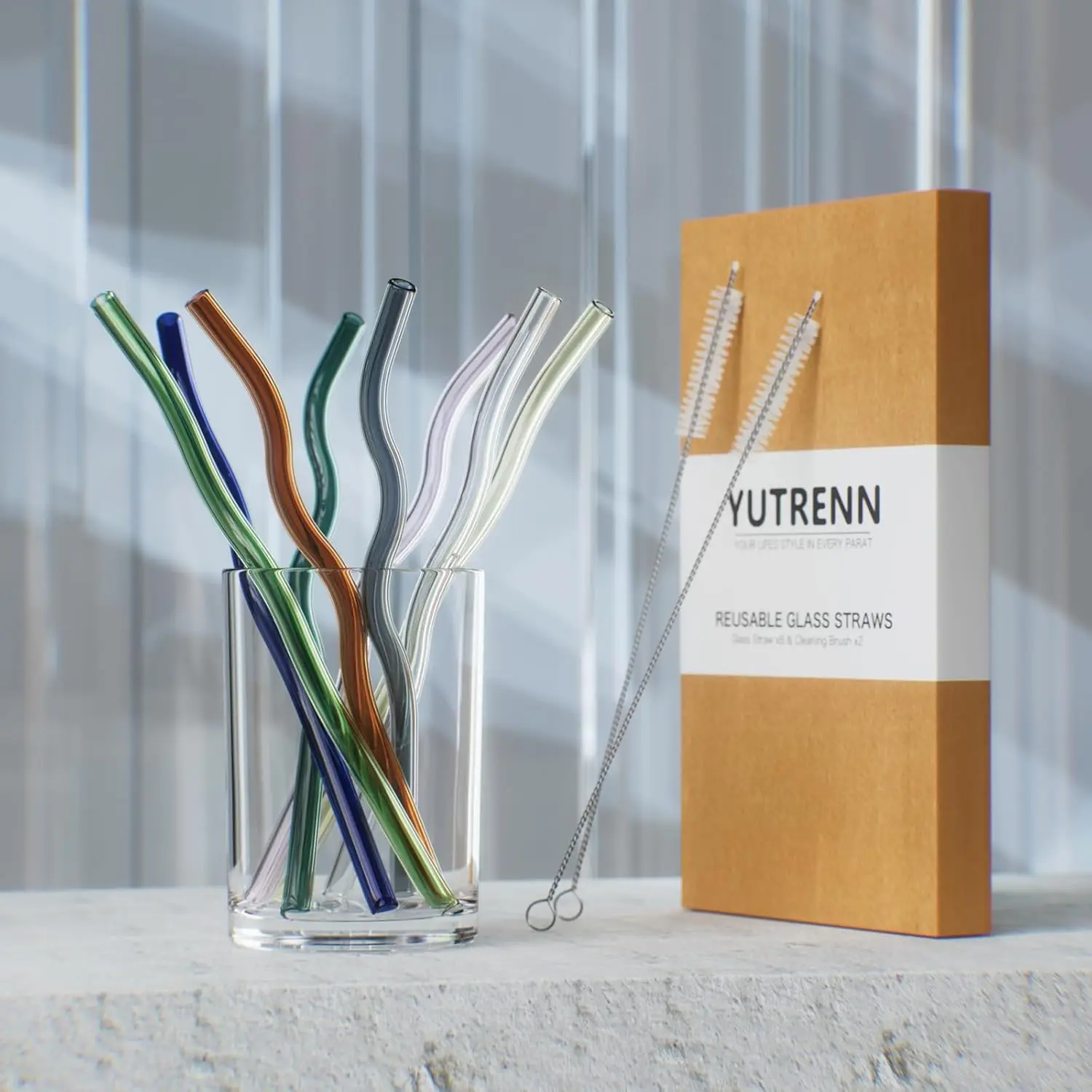 8-Pack Colorful Wavy Glass Straws with 2 Brushes, 8" High Borosilicate Reusable Drinking Straws for Tumblers
8-Pack Colorful Wavy Glass Straws with 2 Brushes, 8" High Borosilicate Reusable Drinking Straws for Tumblers