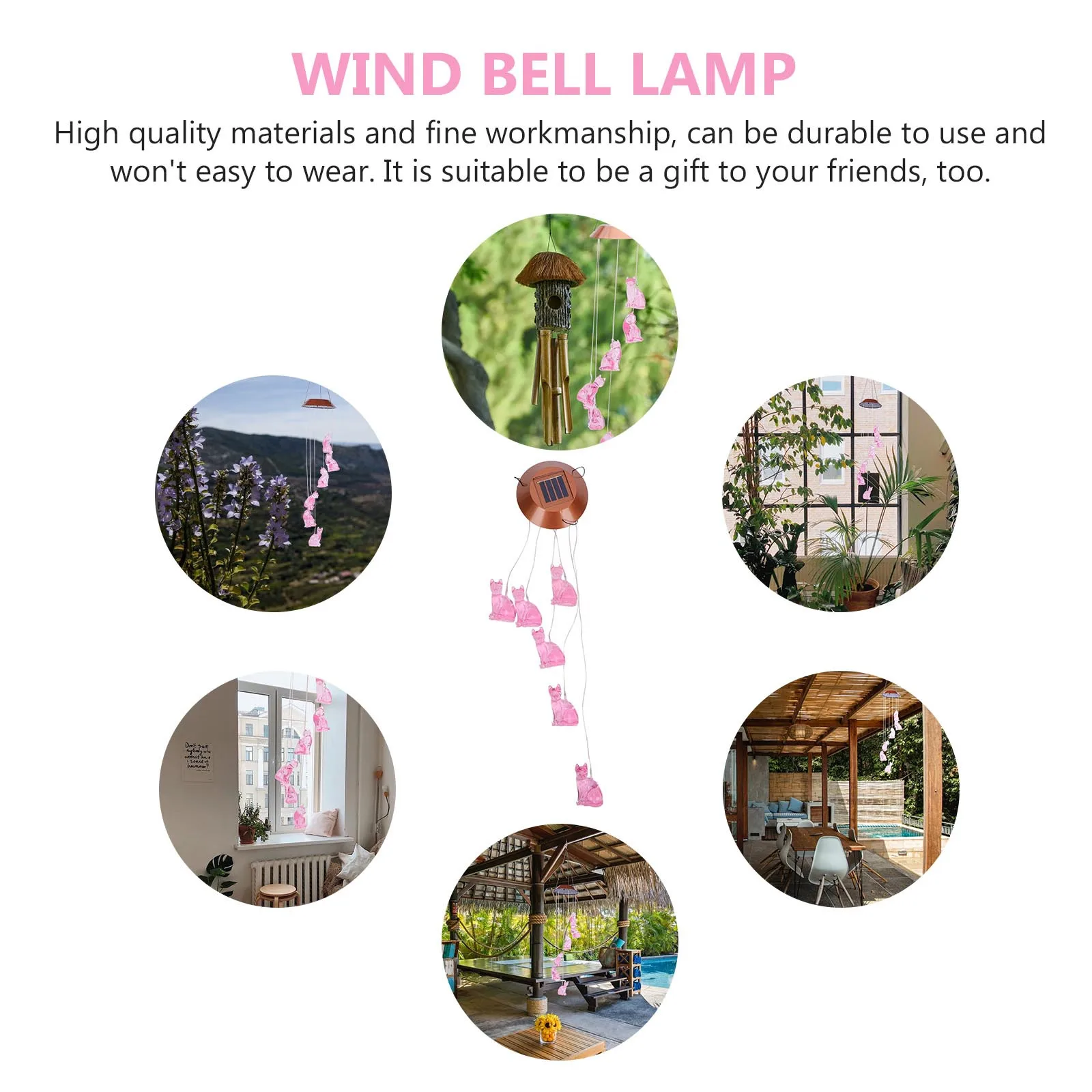 1pc Solar Wind Bell Lamp Outdoor Garden Decor Balcony Lighting Cat Wind Chime Light Door Hanging Ornament Solar Powered
1pc Solar Wind Bell Lamp Outdoor Garden Decor Balcony Lighting Cat Wind Chime Light Door Hanging Ornament Solar Powered