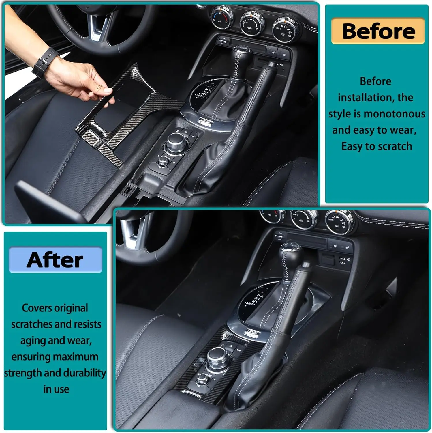 LHD Carbon Fiber Car Center Console Multimedia Button Frame Cover Trim Accessories For Mazda MX-5 Miata ND Roadster 2016-2026
LHD Carbon Fiber Car Center Console Multimedia Button Frame Cover Trim Accessories For Mazda MX-5 Miata ND Roadster 2016-2026