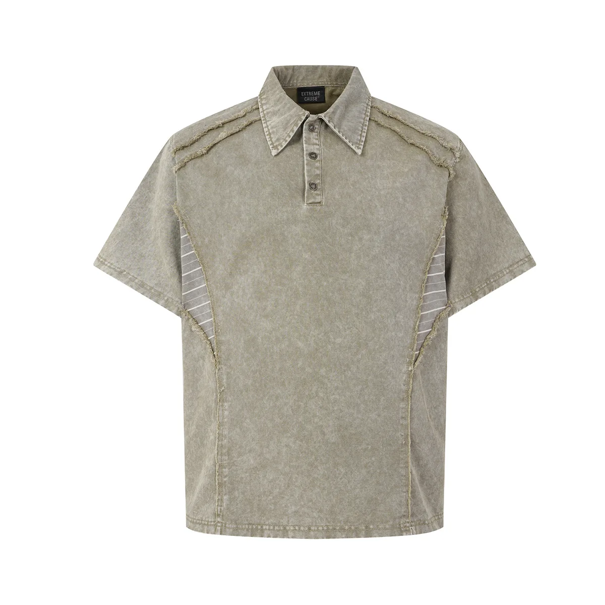 New Style American Fashion Brand Spliced Washing Distressed Turn-Down Collar Summer Pure Cotton Short Sleeve T-shirts For Man
New Style American Fashion Brand Spliced Washing Distressed Turn-Down Collar Summer Pure Cotton Short Sleeve T-shirts For Man